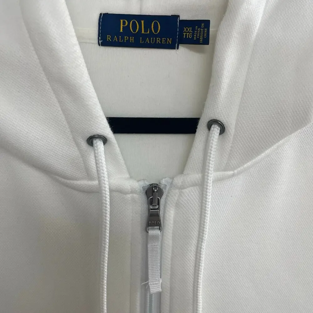 Polo Ralph Lauren Polo Sport Double Knit Hoodie White Mens XXL AS IS - Picture 5 of 9